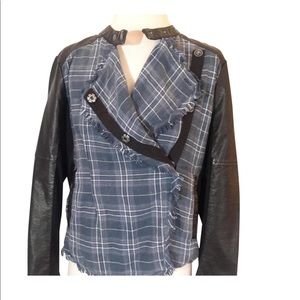 Free people Plaid Moto Jacket